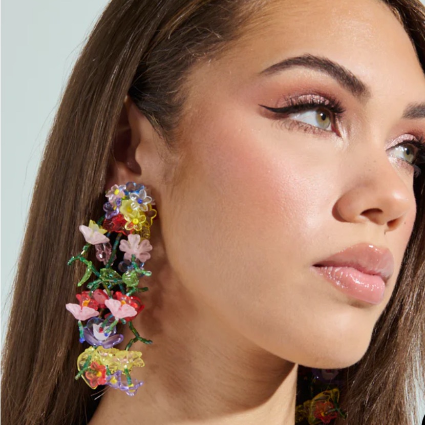 Floral Multicolor Statement Earrings 42$